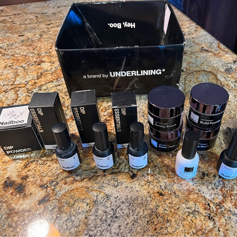 Nail Boo Starter Kit with extra dip color and products.